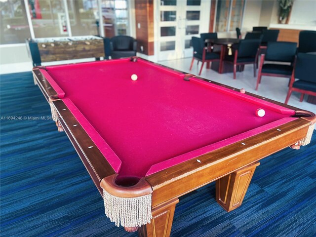 recreation room with billiards