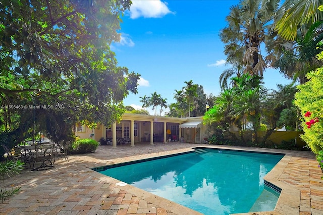 view of pool featuring a patio area