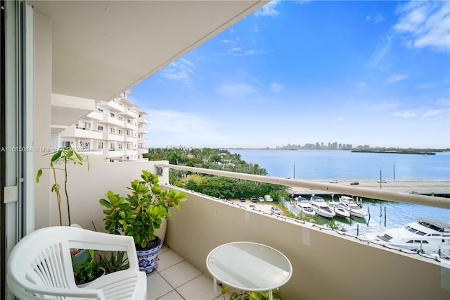 balcony with a water view