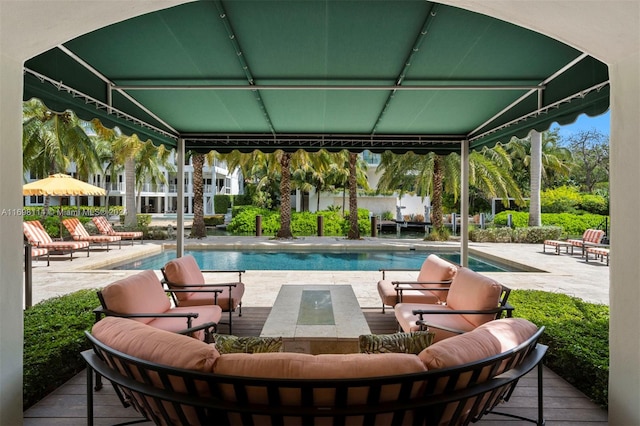 view of pool with a patio area