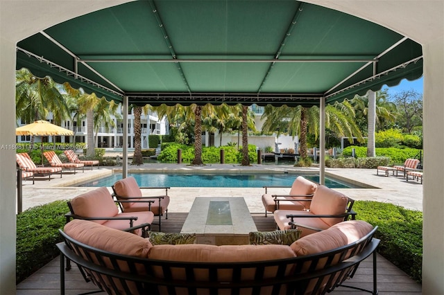 3305 S Moorings Way, Miami, FL 33133 - swimming pool featuring a gazebo, an outdoor hangout area, and a patio