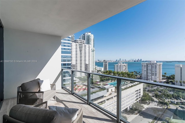 balcony with a water view