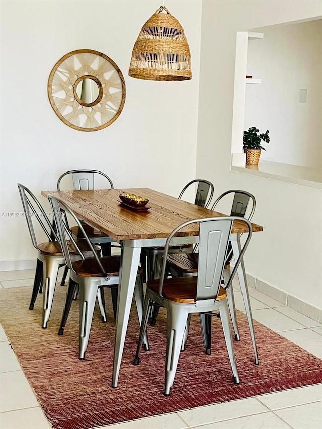 view of tiled dining room