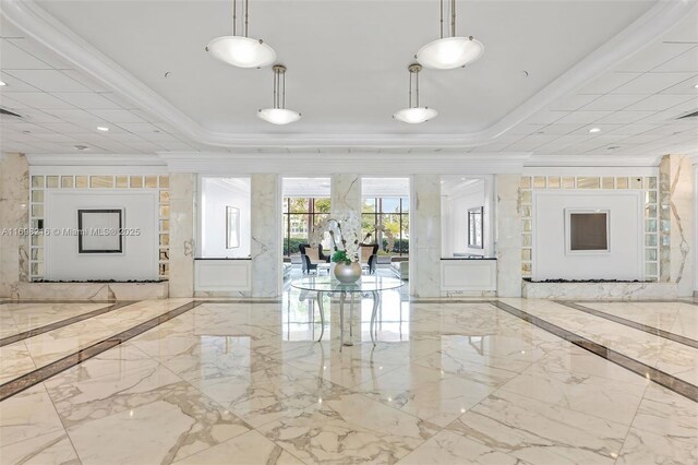 5700 Collins Ave Unit 5B, Miami Beach, FL 33140 - community lobby with ornamental molding and recessed lighting