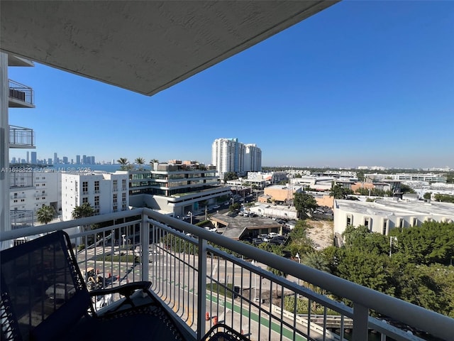 balcony featuring a view of city