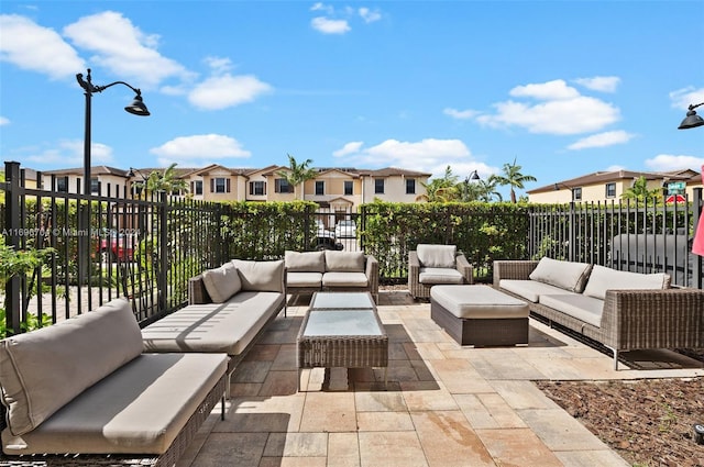 view of patio / terrace featuring an outdoor living space