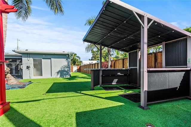 view of yard featuring fence