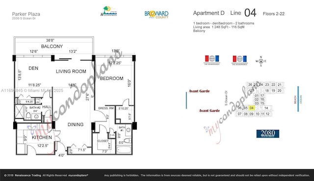 2030 S Ocean Dr Unit 604, Hallandale Beach, FL 33009 - property floor plan
