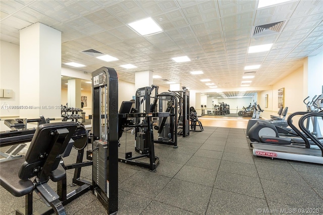 gym with visible vents