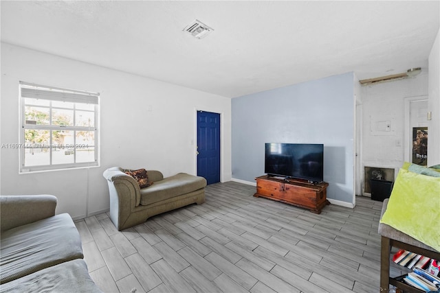 living room featuring light hardwood / wood-style floors