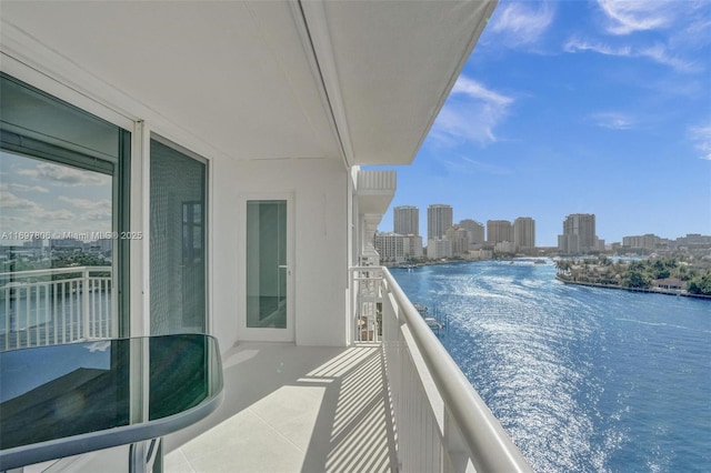 balcony with a water view