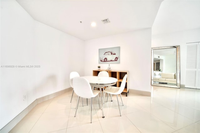 view of tiled dining area