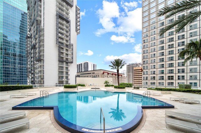 view of pool featuring a patio area