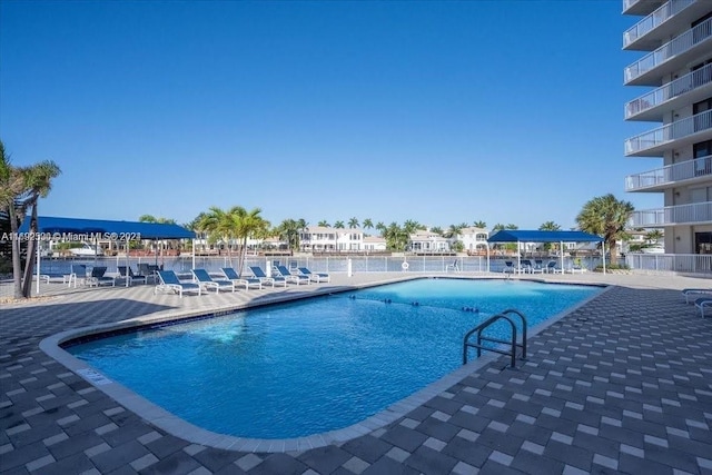 view of pool featuring a patio area