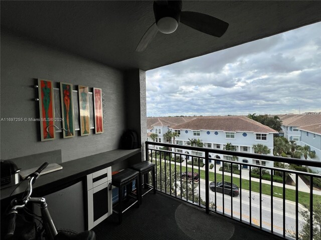 1660 Renaissance Commons Blvd Unit 2518, Boynton Beach, FL 33426 - balcony with a residential view and ceiling fan