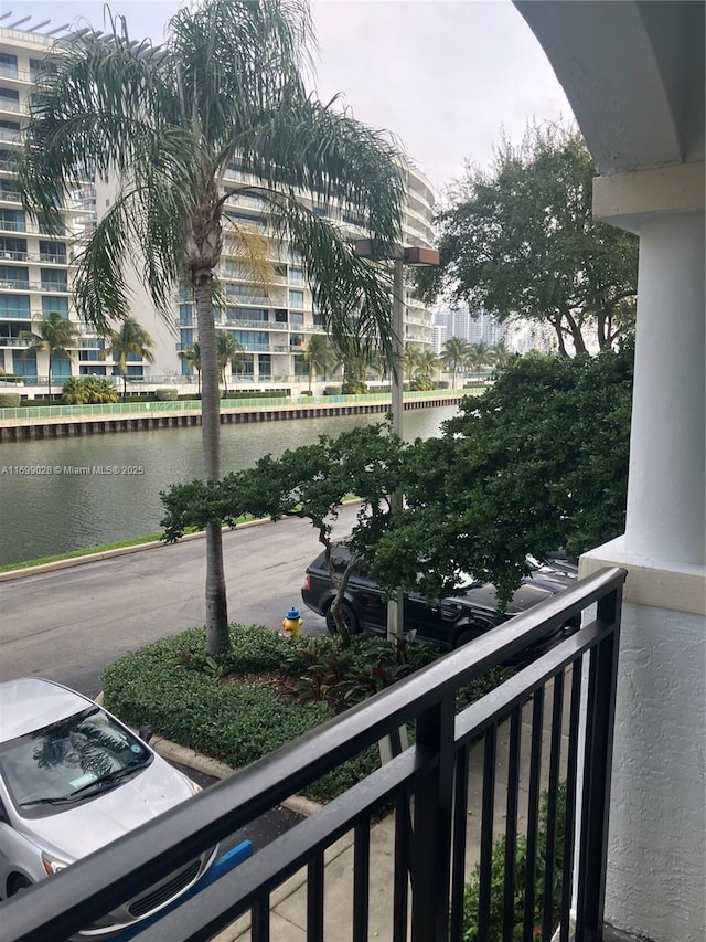 balcony with a water view