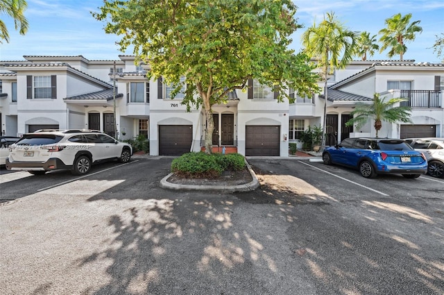 view of property with a garage