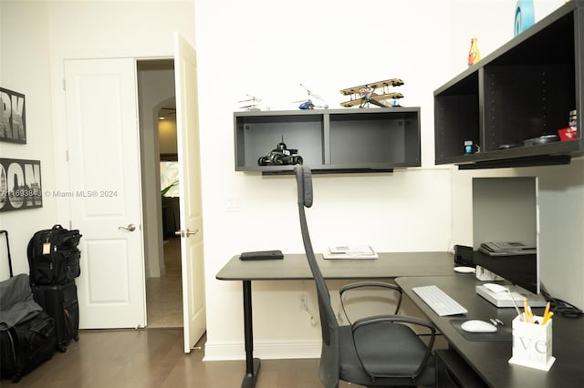 office featuring dark hardwood / wood-style floors