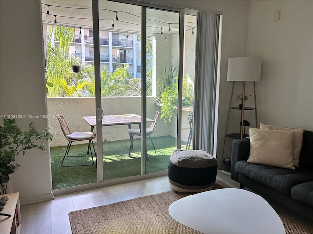 doorway to outside with hardwood / wood-style floors