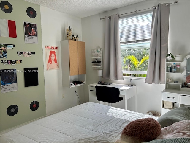 bedroom with a textured ceiling