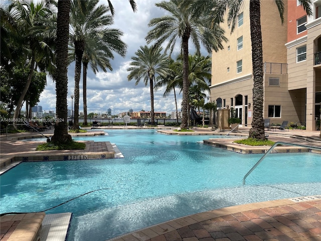 view of pool with a patio area