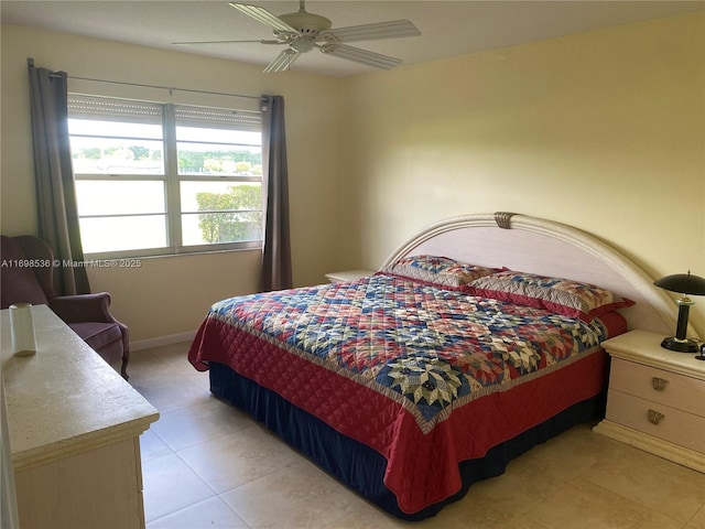 901 SW 128th Ter Unit 103A, Pembroke Pines, FL 33027 - bedroom with light tile patterned floors and a ceiling fan