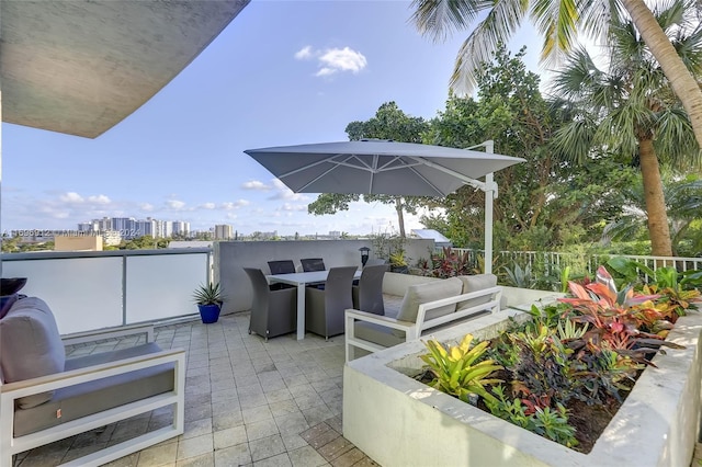 view of patio featuring an outdoor living space