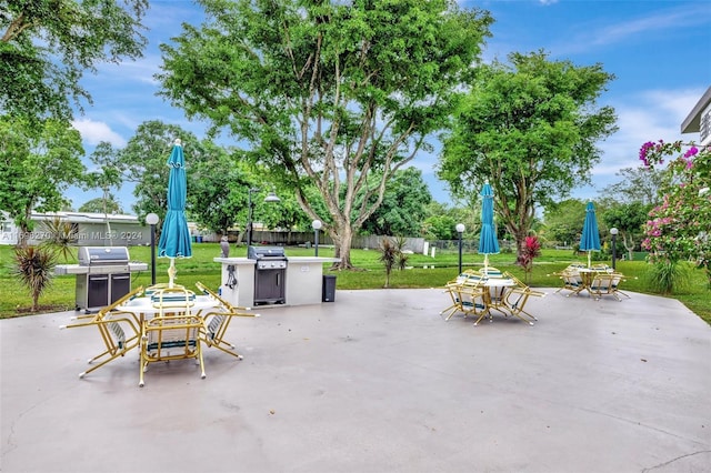 view of patio / terrace featuring grilling area