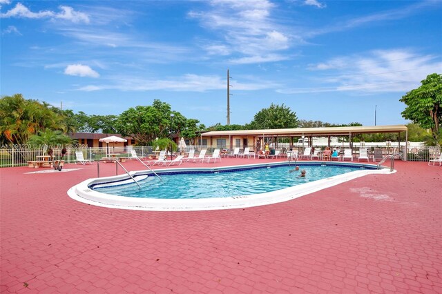 view of pool featuring a patio area