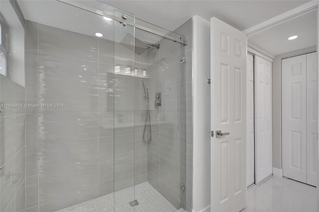 bathroom with walk in shower