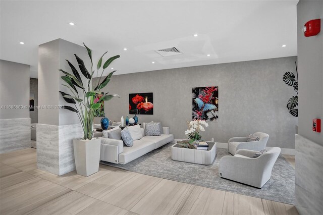 living room featuring light hardwood / wood-style flooring