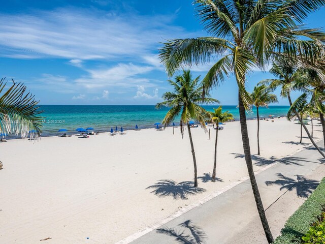 water view featuring a beach view