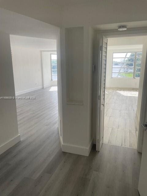 corridor featuring hardwood / wood-style floors