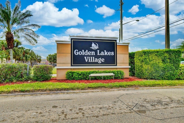 view of community sign