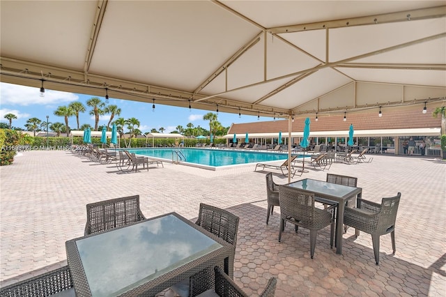 view of pool featuring a patio area