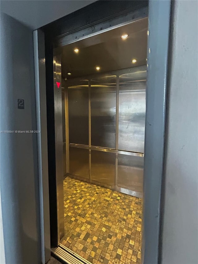 interior details featuring elevator