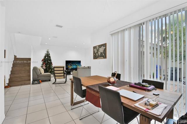 view of tiled dining room