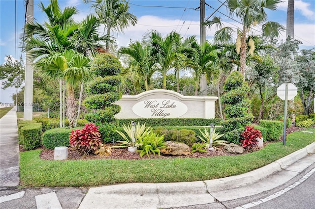 view of community sign