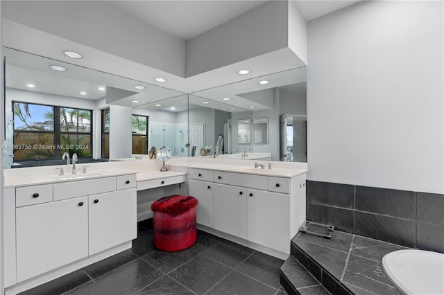 bathroom featuring vanity and tile patterned floors