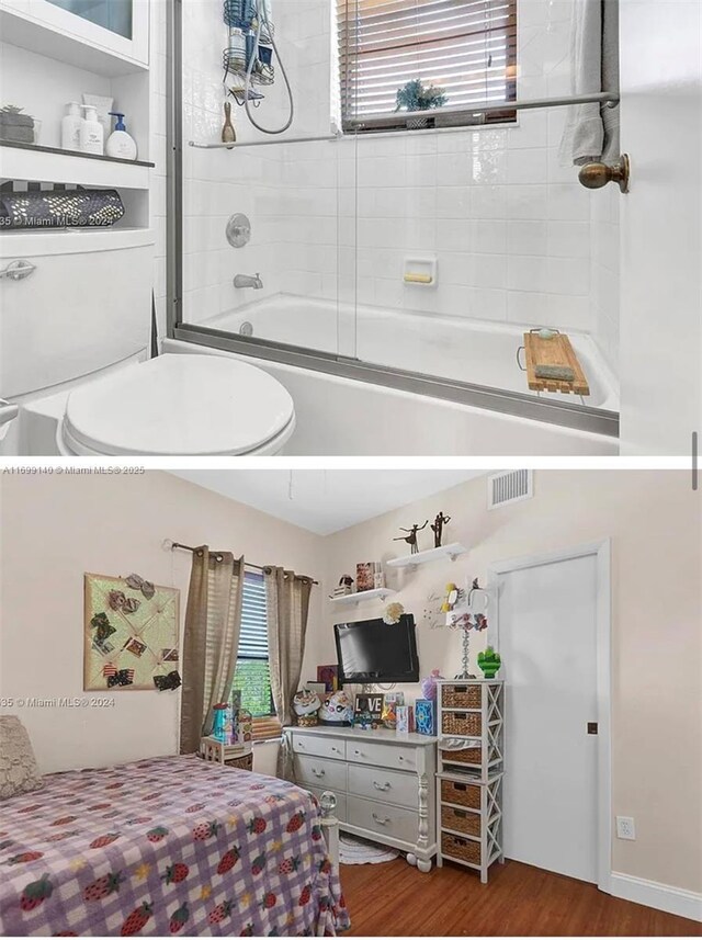 bedroom with wood-type flooring