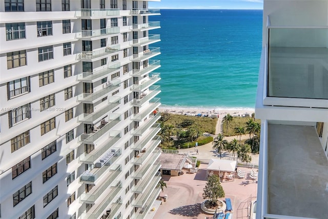 property view of water with a view of the beach