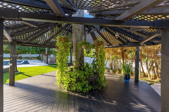 10 SW 124th Ave, Miami, FL 33184 - wooden deck featuring a pergola and a yard