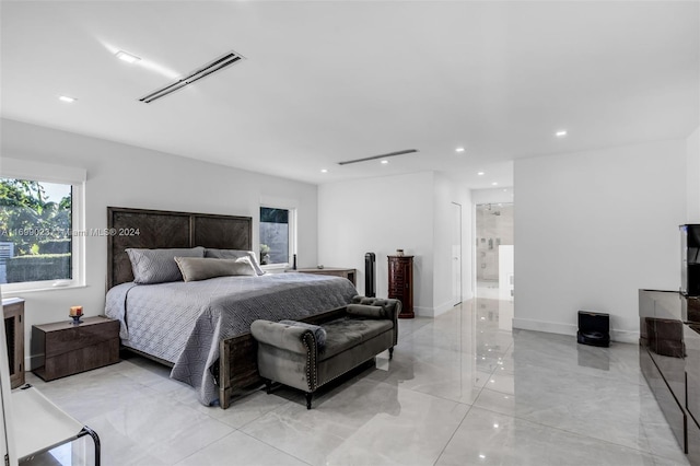 10 SW 124th Ave, Miami, FL 33184 - bedroom with light marble finish flooring, recessed lighting, and connected bathroom