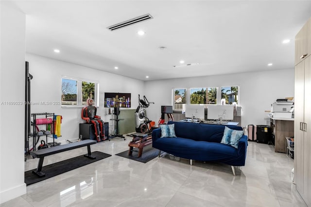 10 SW 124th Ave, Miami, FL 33184 - living room with recessed lighting and light marble finish flooring