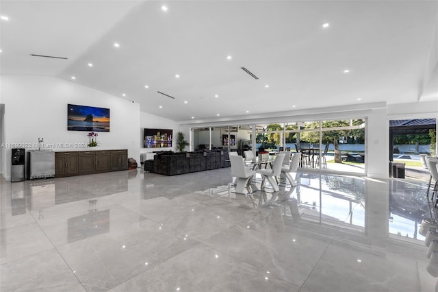 interior space with vaulted ceiling and plenty of natural light