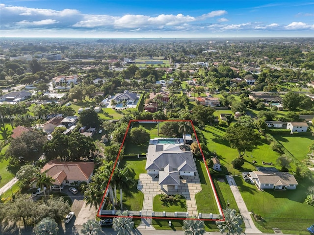 10 SW 124th Ave, Miami, FL 33184 - aerial view of residential area with property parcel outlined