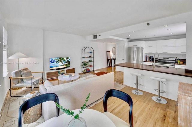 802 Euclid Ave Unit 302, Miami Beach, FL 33139 - interior space featuring visible vents, recessed lighting, and light wood-style floors