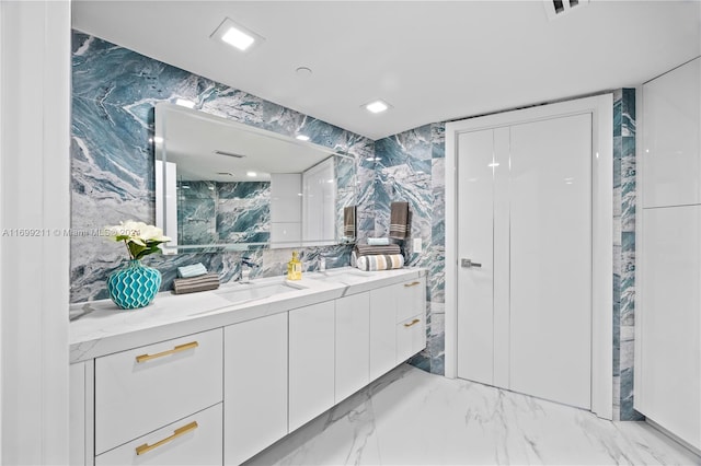 16445 Collins Ave Unit 1126, Sunny Isles Beach, FL 33160 - full bath with double vanity and marble finish flooring