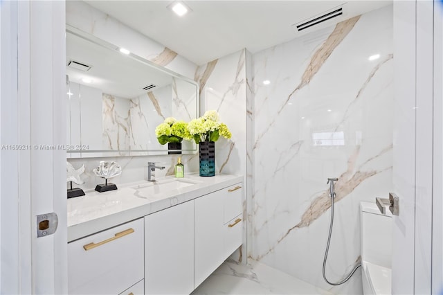 16445 Collins Ave Unit 1126, Sunny Isles Beach, FL 33160 - full bathroom with vanity and marble finish flooring