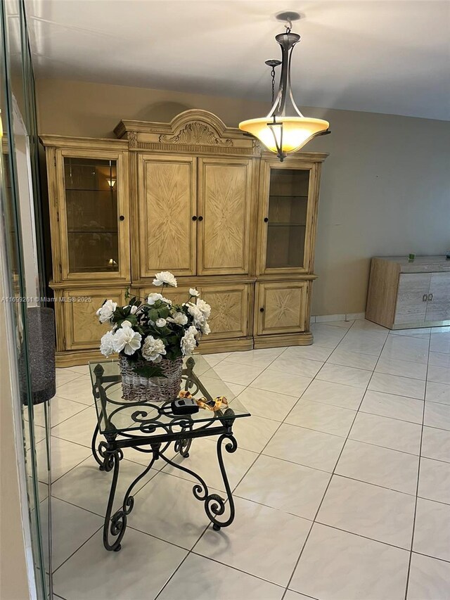 view of tiled living room